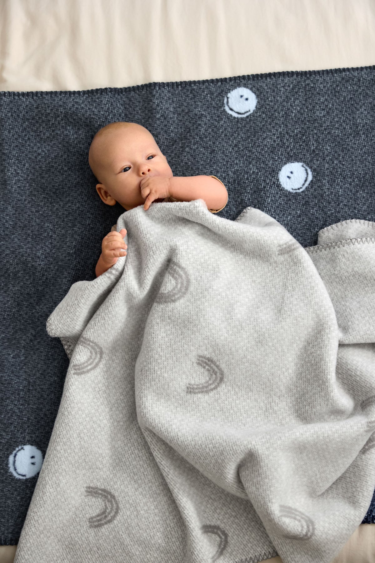 Babydecke Rainbow grey