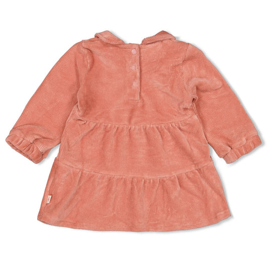 Geripptes Kleid Samt - Woodland Bloom