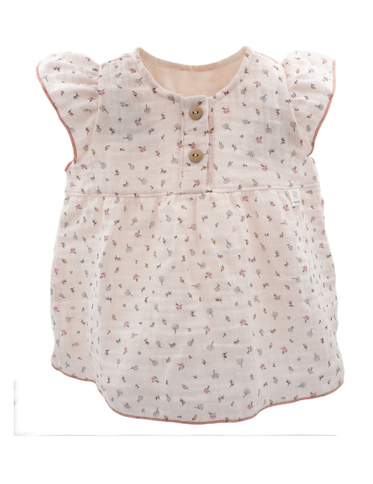 Muslin Baby Girl Top rosa Blümchen - von maximo