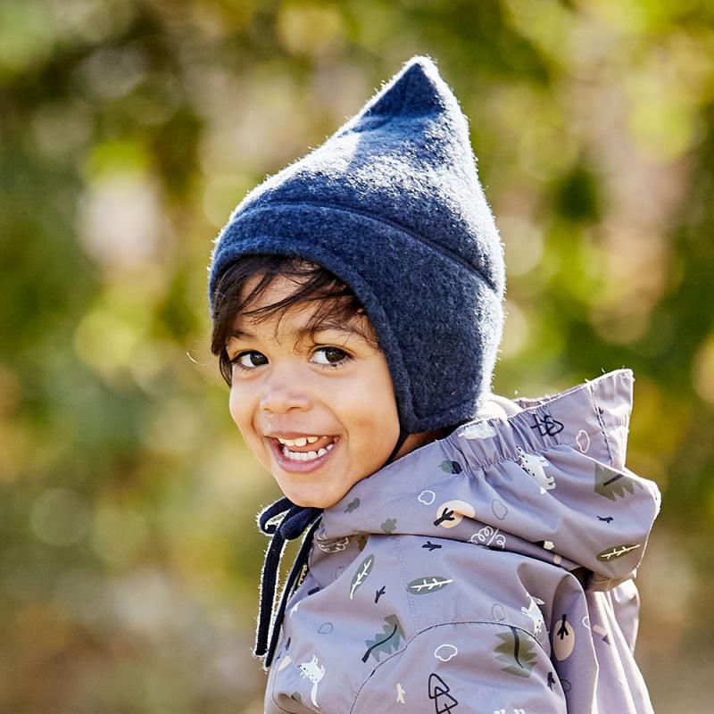 Mini Mütze Woll-Fleece braunmeliert