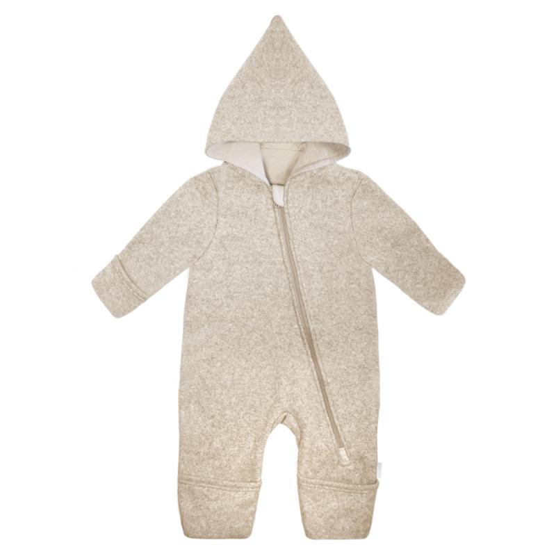 Baumwollfleece Overall hellbraun meliert - von maximo