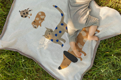 Babydecke Tiere Royal Blue