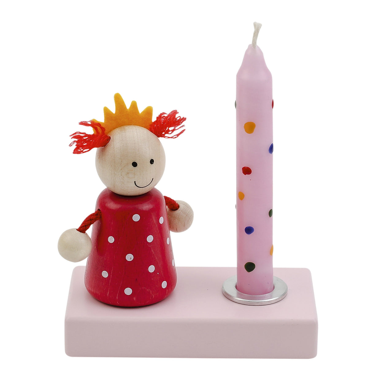 Kerze rosa bunte Punkte - von ahs