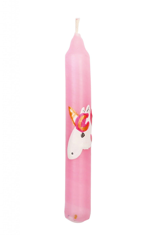 Kerze rosa mit Einhorn - von ahs
