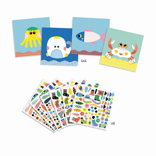 Meerestiere mit Sticker verziehren - von Djeco