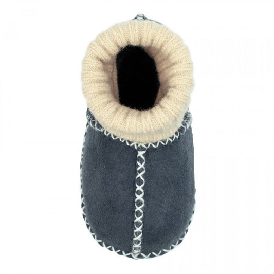 Baby Lammfellschuhe Strickbündchen anthra - von Heitmann