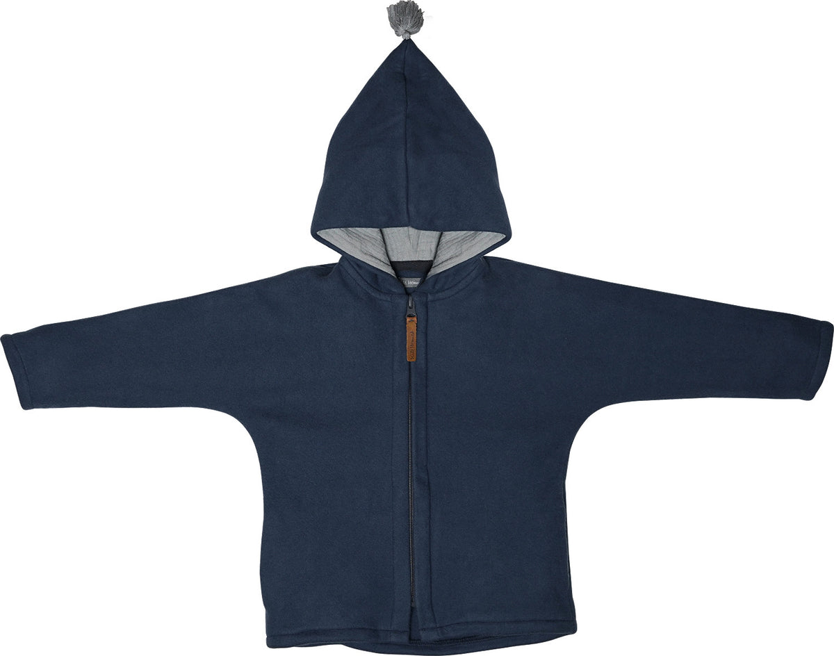 Baumwollfleece Jacke JUNI Indigo Blue/Grey - von KitzHeimat