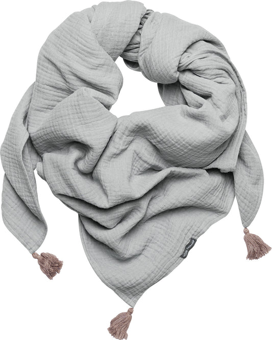 Tuch Quadrat Gr. L Grey / Summer Rose - von KitzHeimat