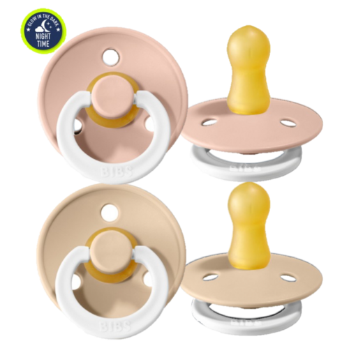 2er Set Colour Schnuller Blush&Vanilla NIGHT Gr. 2 - von BIBS