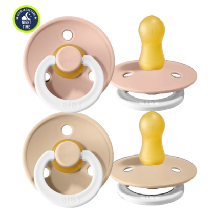 2er Set Colour Schnuller Blush&Vanilla NIGHT Gr. 2 - von BIBS