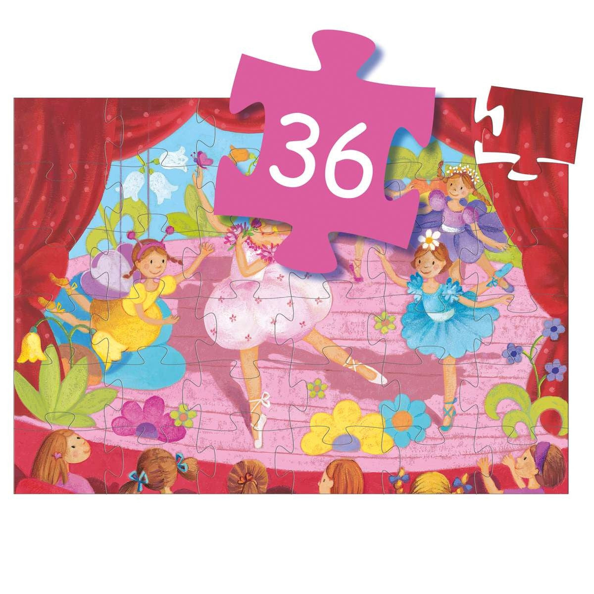 Puzzle Ballerina mit Blumen - von Djeco