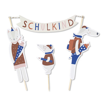 Einschulungs Cake Topper blau/weiß - von ava&yves