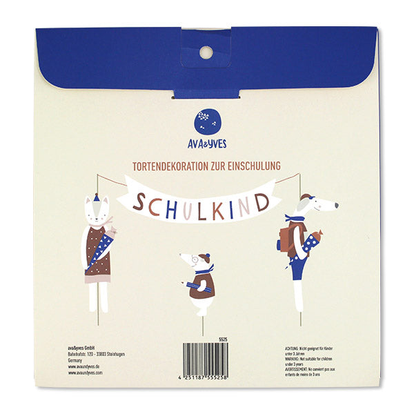 Einschulungs Cake Topper blau/weiß - von ava&yves