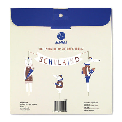 Einschulungs Cake Topper blau/weiß - von ava&yves
