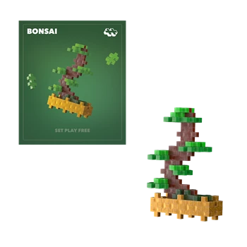 Kreativ Bausteine Mini Puzzle Bonsai grün