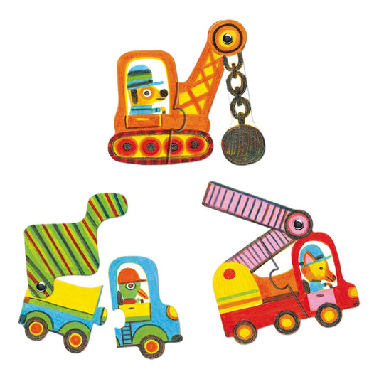 Duo Puzzle Fahrzeuge - von Djeco