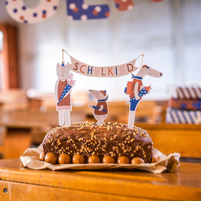 Einschulungs Cake Topper blau/weiß - von ava&yves