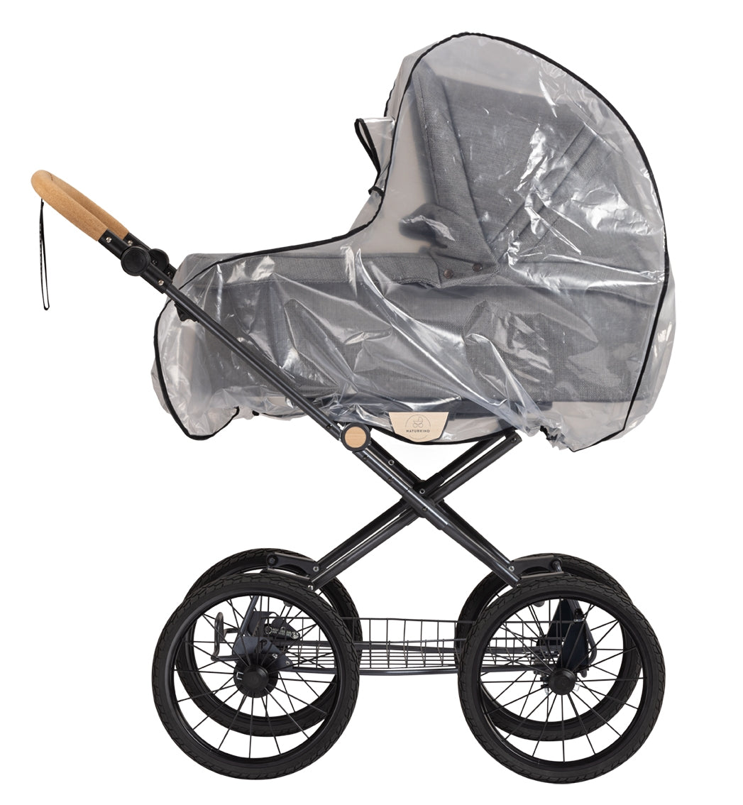 IDA Kinderwagen geflochten Graphit  - von Naturkind