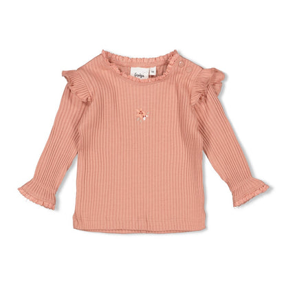 Ajour Geripptes Longsleeve - Morning Sun