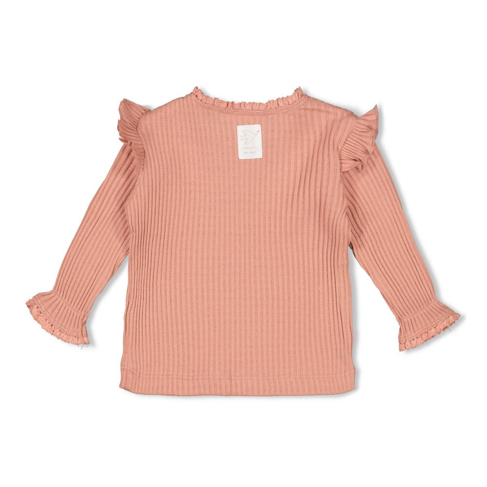 Ajour Geripptes Longsleeve - Morning Sun