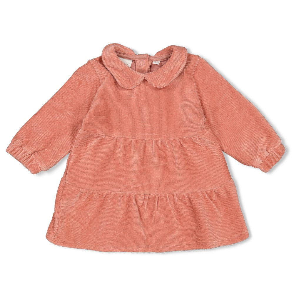 Geripptes Kleid Samt - Woodland Bloom