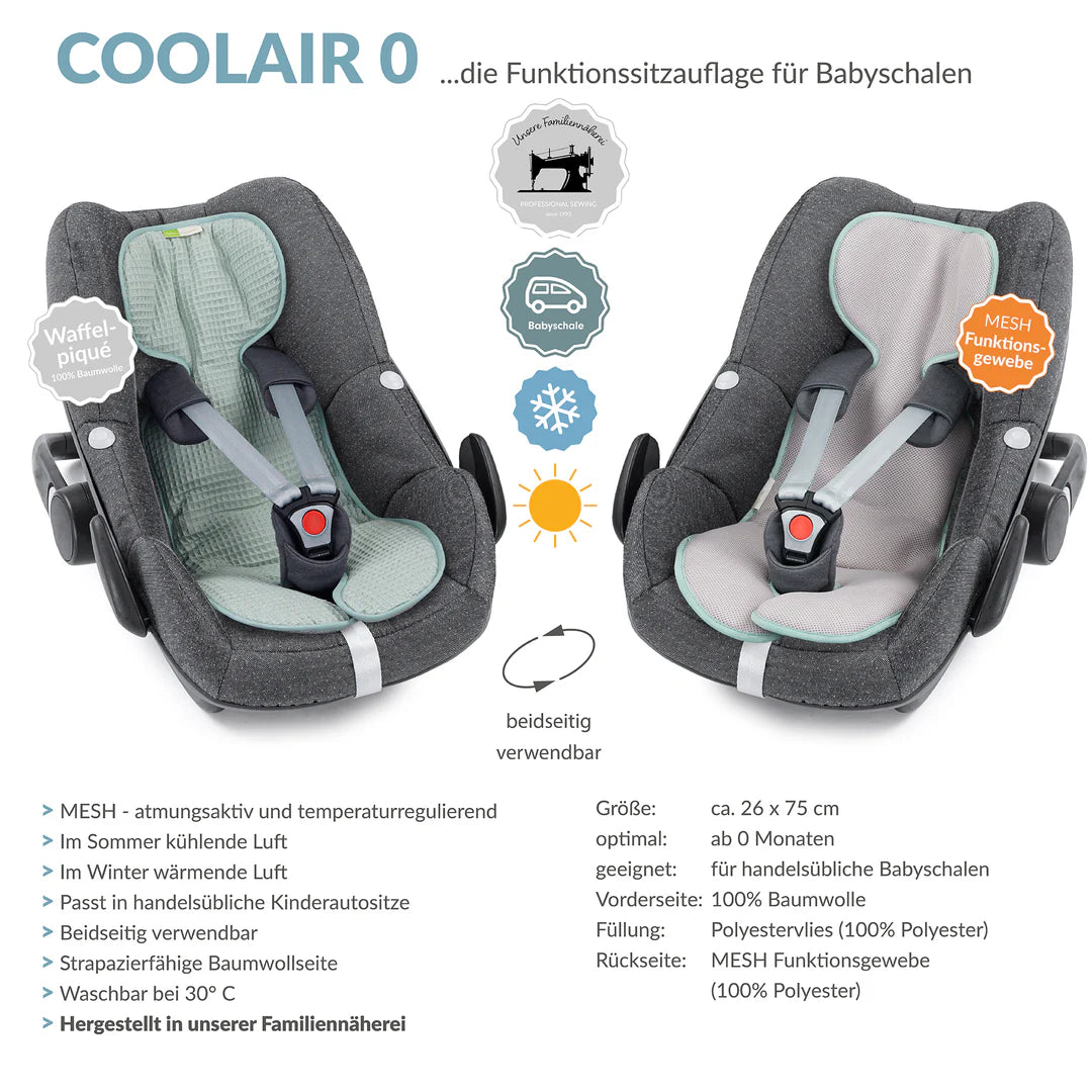 Coolair Sitzauflage Gr. 0 waffel green - von liebes von priebes