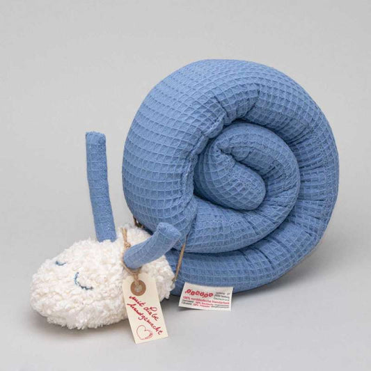 Tinéba Kuschelschnecke - rauchblau Waffelpiqué
