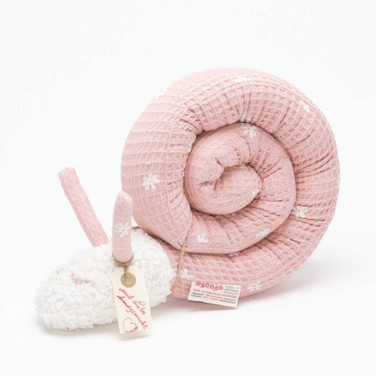 Tinéba Kuschelschnecke rosa Gänseblümchen Waffelpiqué