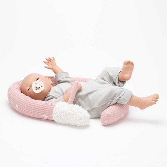 Tinéba Kuschelschnecke rosa Gänseblümchen Waffelpiqué